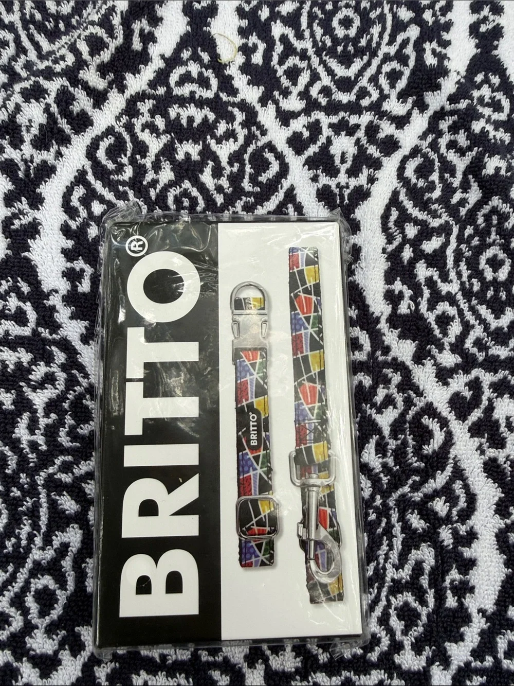 BRITTO Multicolor small size, dog collar, and leash nwt